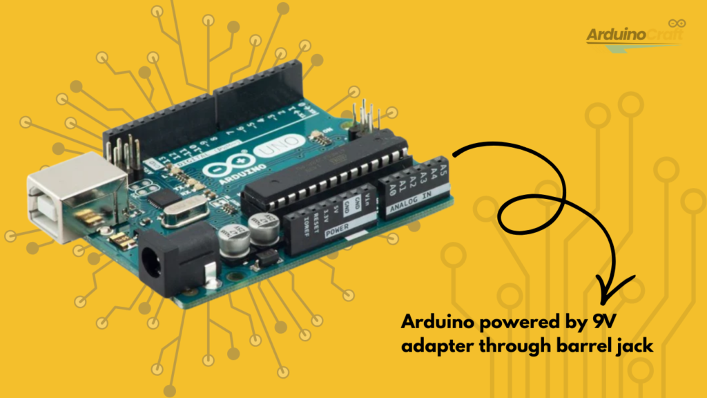 Arduino powered by 9V adapter through barrel jack